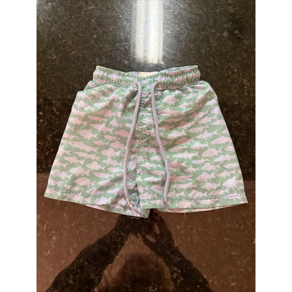 Stitchy Fish Boys Swim Trunks Swimsuit Shorts Sz 3t Sharks Beach Preppy Boutique